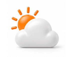 Forecasting Engines — sun and cloud weather illustration