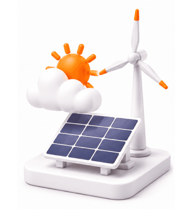 Forecasting Intelligence — solar panel, wind turbine, and weather