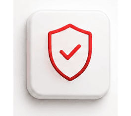 Shield with checkmark icon representing protected intellectual property