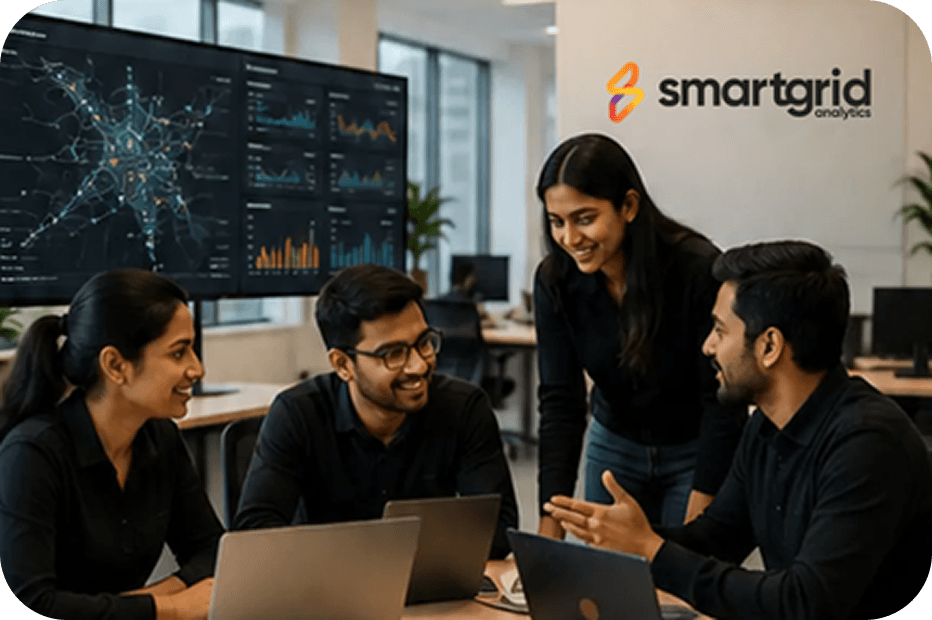 Smart Grid Analytics team collaborating in the office
