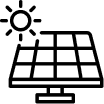 Solar panel and sun icon