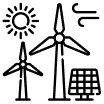 Hybrid wind and solar icon